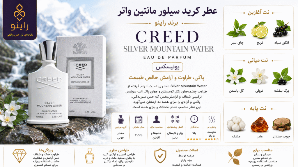 قیمت خرید عطر ادکلن کرید سیلور مانتین واتر مردانه زنانه creed silver mountain water